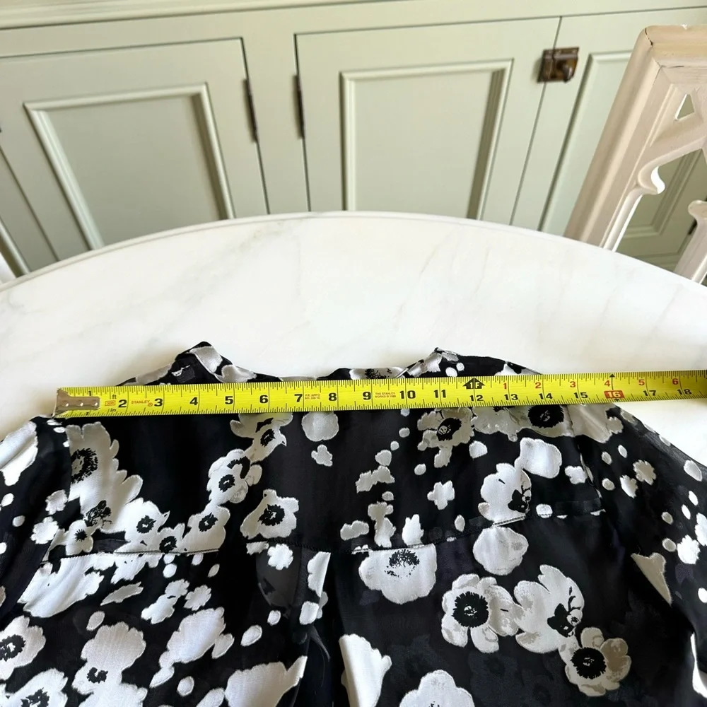 Alice + Olivia Belle Mandarin-Collar Floral-Print Blouse Sz S - Picture 9 of 11